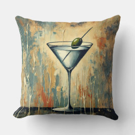 Almofada Arte de Martini em Mídia Mista do Meio do Século