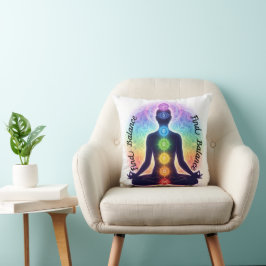 Almofada Arte de Meditação dos Chakras | Sete Símbolos Colo