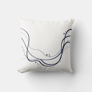 Almofada Arte de Onda de Linha Minimalista Elegante