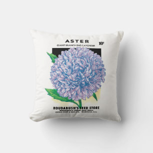 Almofada Arte de Pacote de Sementes Antigas, Flores de Aste