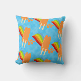 Almofada Arte de Padrão do Arco Arco-Íris com Pop Laranja