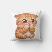 Arte de Parede em Tela de Gatinho Laranja Tímido e