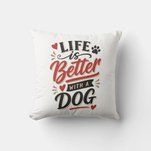 Almofada Arte de Parede para Amantes de Cachorros - A Vida 