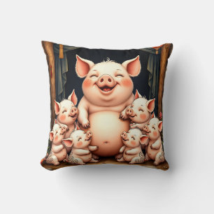 Almofada Arte de Porco – Mãe e Leitões