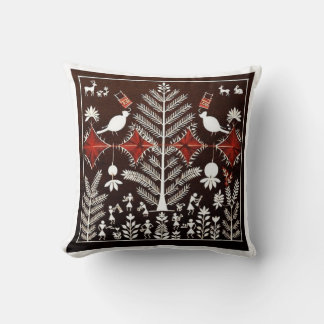 Almofada Arte de pôster da Árvore da Vida Tribal Warli para