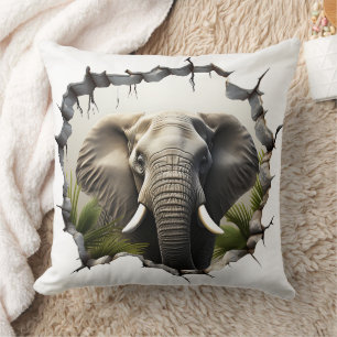 Almofada Arte de Quebra de Parede de Elefantes 3D - Safari 