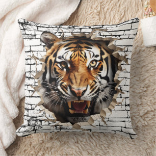 Almofada Arte de Quebra de Parede de Tigre 3D – Safari Real
