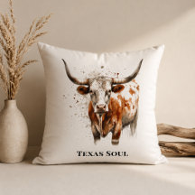 Arte de rancho ocidental de Longhorn em aquarela p