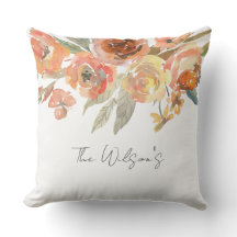 Arte de Recém-Casados Floral em Aquarela Família N