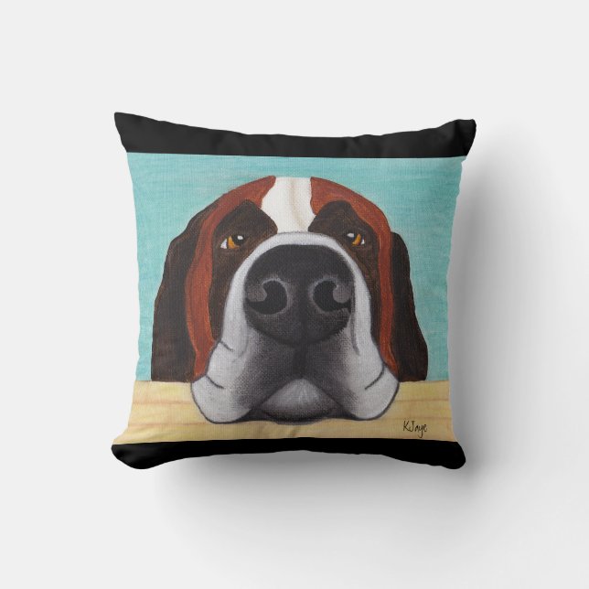 Almofada Arte de St Bernard - pode você resistir essa cara? (Frente)