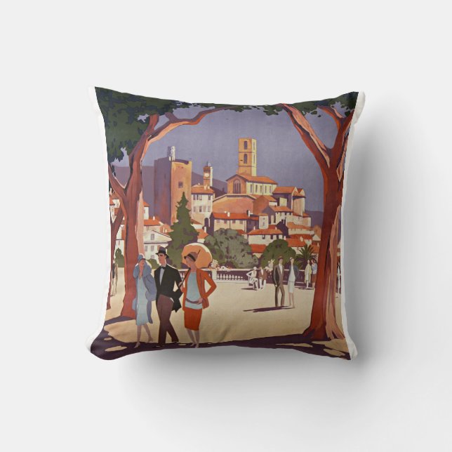 Almofada Arte de Verão Vintage Grasse (Frente)