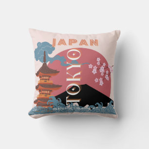Almofada Arte de Viagem do Japão em Tóquio, Arte de Viagem