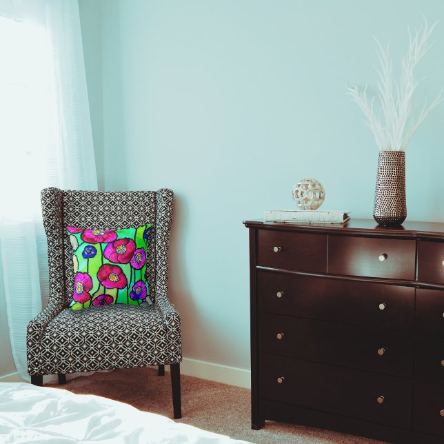 Almofada Arte de vidro anêmonas (Criador carregado)