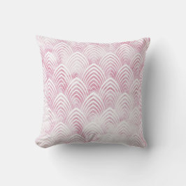 Almofada Arte Deco Escala Pedra Marble Branca Rosa