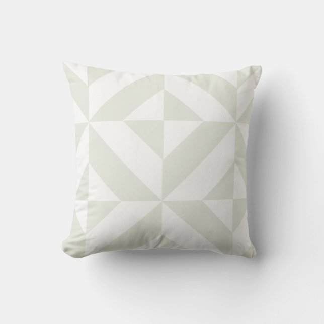 Almofada Arte Deco Geométrica Cinza Suave (Frente)