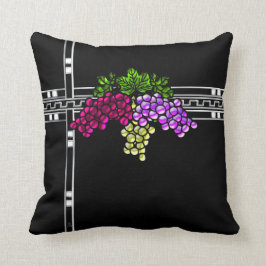 Almofada Arte Deco Uvas a Preto