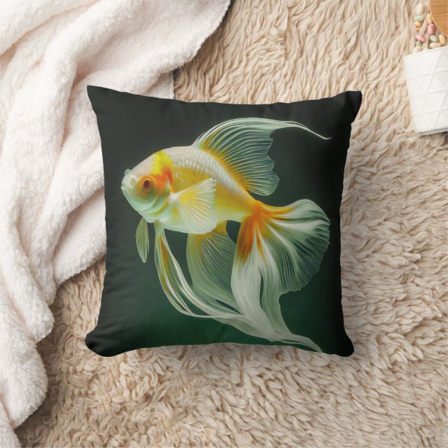 Almofada Arte Digital de Peixe Dourado Simples e Elegante | (Cobertor)