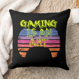 Almofada Arte do Controle de Jogos do Pôr do Sol Retro Cita
