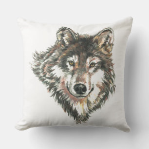 Almofada Arte do logotipo da cabeça do lobo cinzento da
