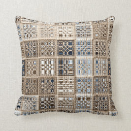 Almofada Arte do Padrão Mosaico Castanho Castanho Sari