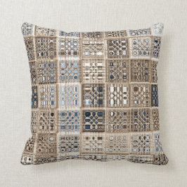 Almofada Arte do Padrão Mosaico Castanho Castanho Sari