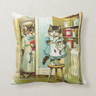Almofada Arte do vintage: Roubo travado gatinho