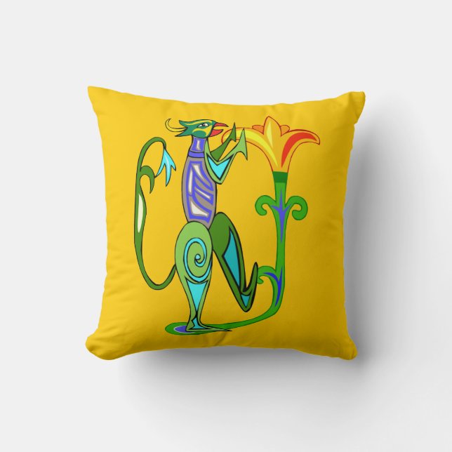 Almofada Arte Egípcia com Travesseiro Reversível da Flor de (Frente)