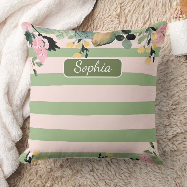 Almofada Arte Elegante em Forma Verde Orgânica para Present (Cobertor)