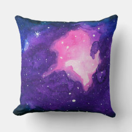 Almofada Arte em Aquarela, Nebula Stars Galáxia Espaço Univ