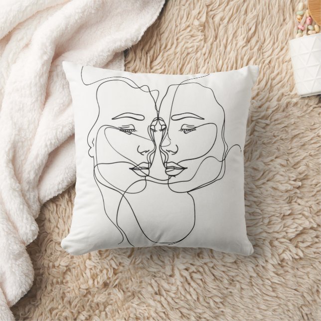 Almofada Arte em Linha das Mulheres (Cobertor)