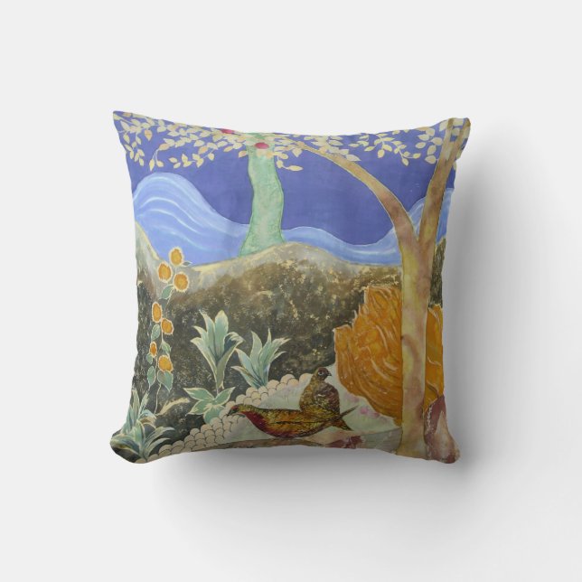 Almofada Arte em uma árvore do travesseiro de vida (Frente)