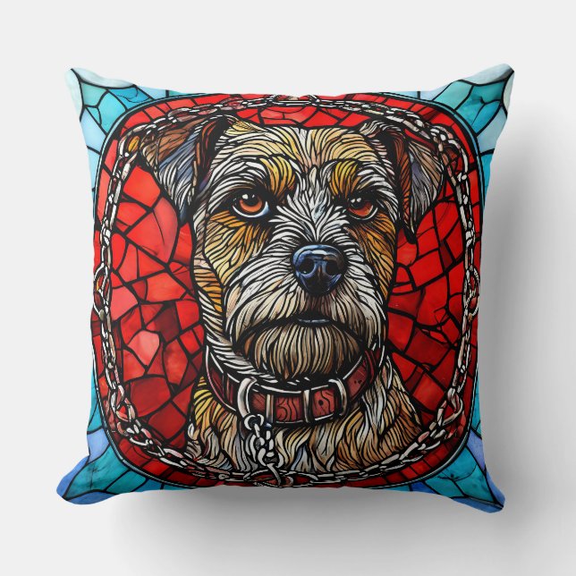 Almofada Arte em Vidro Pintado de Cachorro (Frente)