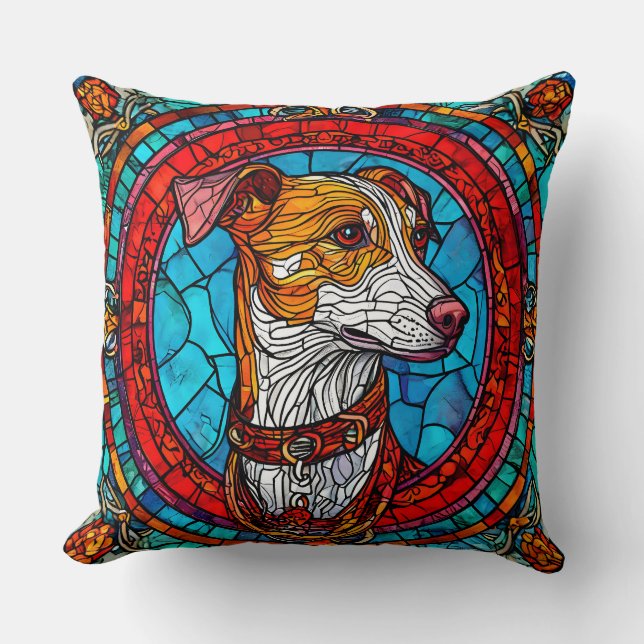 Almofada Arte em Vidro Pintado de Cachorro (Frente)