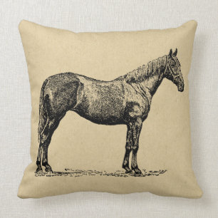 Almofada Arte Equestre Vintage Ilustrada