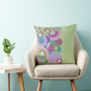 Almofada Arte Espiral Retroativa Abstração Dusty Lilac