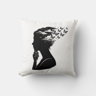 Almofada Arte Estética de Borboleta sob o Céu Noturno