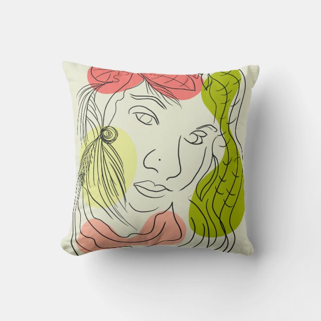 Almofada Arte Feminino Latino Formas Florais (Frente)