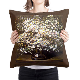 Almofada Arte Floral Daisy Vintage, Cottagecore Marrom Terr