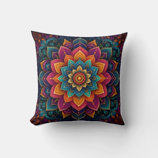 Almofada Arte floral inspirada em mandalas (Frente)