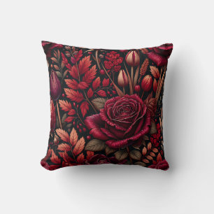 Almofada "Arte Floral Radiante de Queda de Chuva"