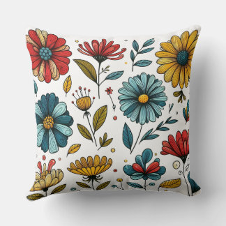 Almofada Arte Folclórica Retro Floral
