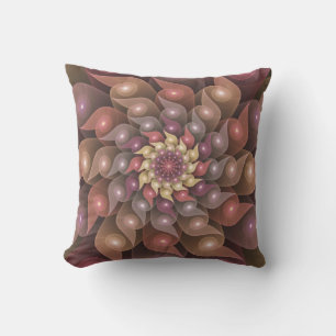 Almofada Arte Fractal Moderna Abstrato de Flor Shiny Surrea