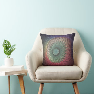 Almofada Arte Fractal Moderna Colorida abstrato Snail