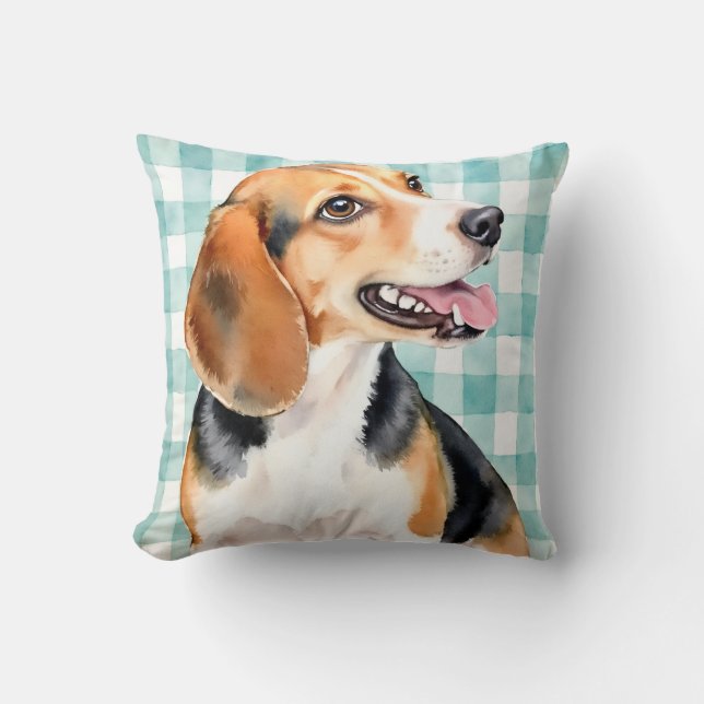 Almofada Arte Geométrica de Triângulo Aquarela do Malinois  (Frente)