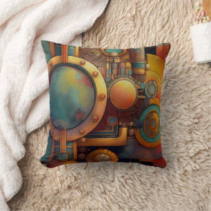 Almofada Arte Geométrica Industrial Steampunk