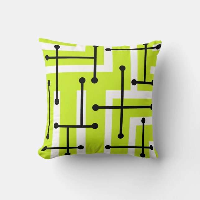 Almofada Arte Geométrica Maze Chartreuse (Frente)