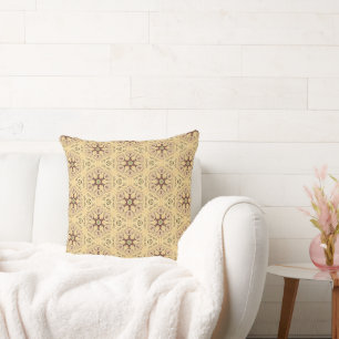 Almofada Arte Geométrica Nouveau Cream Burgundy Padrão