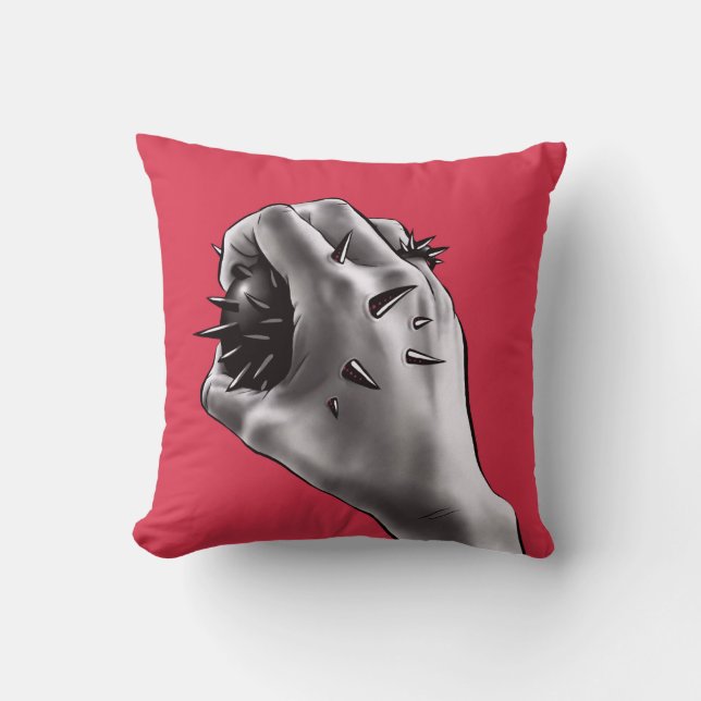 Almofada Arte gótico do horror - mão stabbed (Frente)