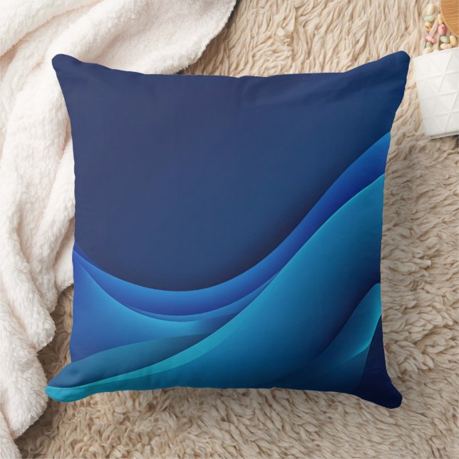 Almofada Arte IA com gradiente de cor azul cobalto (Cobertor)