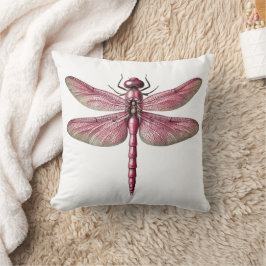 Almofada Arte Inspirada pela Dragonfly Rosa